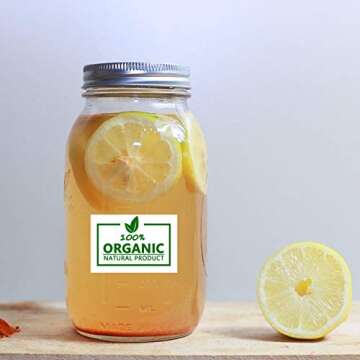 Top label 100 percent Organic Label Stickers, Organic Food Rotation Labels, 2 X 1.5 Inch Stickers, 500 Pcs per Pack