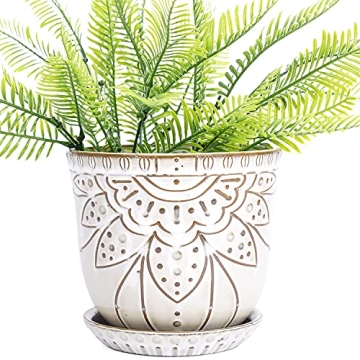 Boho Ceramic Planter for Indoor or Outdoor Plants