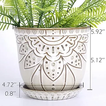 Boho Ceramic Planter for Indoor or Outdoor Plants