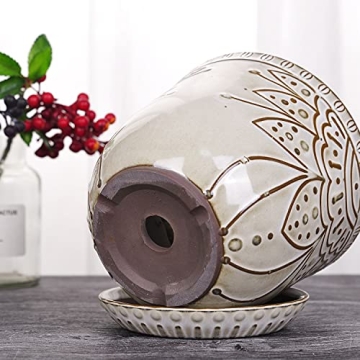 Boho Ceramic Planter for Indoor or Outdoor Plants