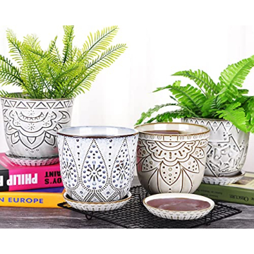 Boho Ceramic Planter for Indoor or Outdoor Plants