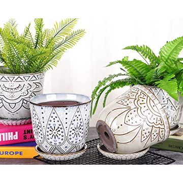 Boho Ceramic Planter for Indoor or Outdoor Plants
