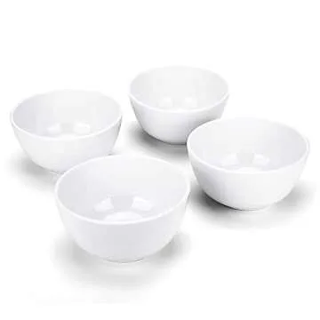 KX-WARE Melamine Bowls with Lids set - 28oz 6inch 100% Melamine Cereal/Soup/Salad Bowls, Set of 6 White | Shatter-Proof and Chip-Resistant Dishwasher Safe, BPA Free