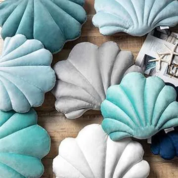 Unique Velvet Shell Shaped Throw Pillow - Cozy Home Accent