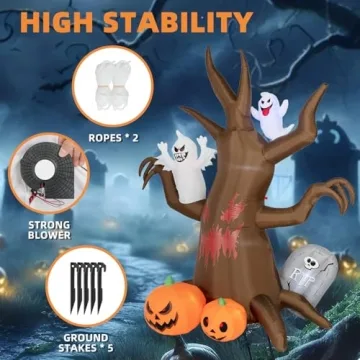 Kendane 8FT Inflatable Scary Tree for Halloween Parties