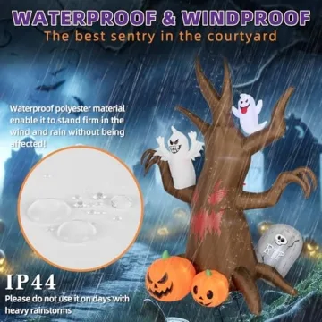 Kendane 8FT Inflatable Scary Tree for Halloween Parties