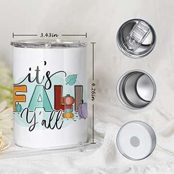 AGH 12 oz Sublimation Tumblers, 6 Pack Straight Tumbler with Lid and Straw, White Flat Cups