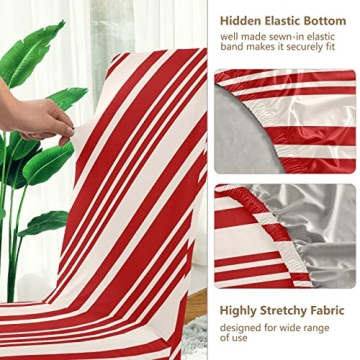 Festive Christmas Candy Cane Chair Covers for Home & Kitchen
