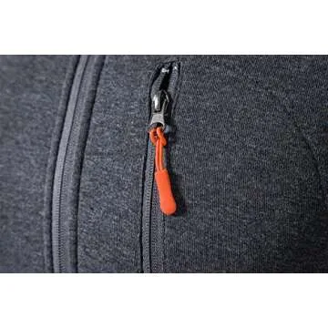 Kroivil Men Hoodies Casual Hoodies for Men with Zip Pockets Full Zip Long Sleeve Sweatshirt Sports Hooded Jacket Dark Grey