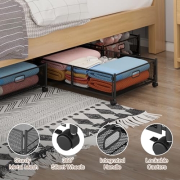 Versatile Under Bed Storage with Wheels for Easy Organization