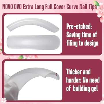 Premium Curved Nail Tips for All Occasions - 240pcs Kit