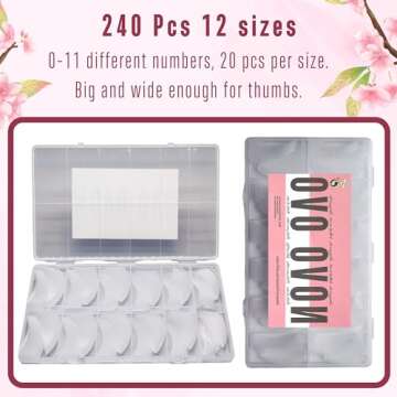 Premium Curved Nail Tips for All Occasions - 240pcs Kit