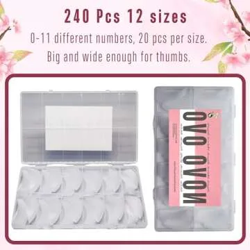Premium Curved Nail Tips for All Occasions - 240pcs Kit