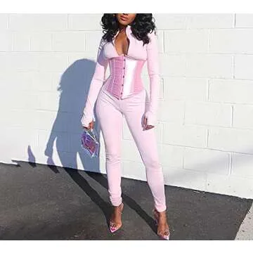 Alivila.Y Fashion Womens Sexy Vintage Underbust Waist Training Corset 2686A-Pink-XL