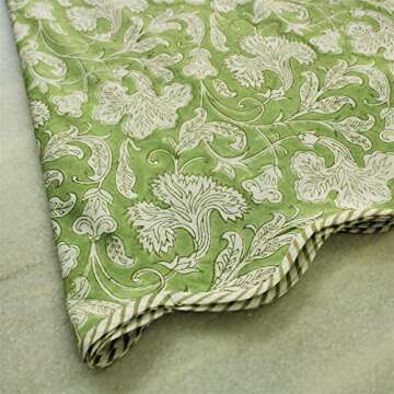 Ridhi Floral Block Print Christmas Tree Skirt | 60 Inch