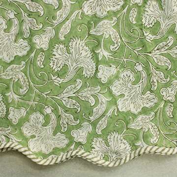 Ridhi Floral Block Print Christmas Tree Skirt | 60 Inch