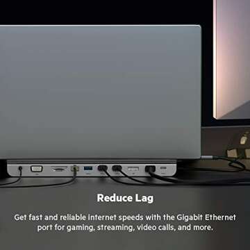 Belkin USB C Hub, 11-in-1 Multi-Port Laptop Dock with 4K HDMI, DP, VGA, USB C Docking Station with 100W Power Delivery, USB A, Gigabit Ethernet, SD, MicroSD, 3.5mm Port For MacBook Pro, Air and More