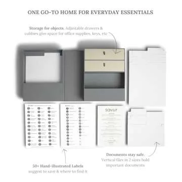Savor | All-in-One Desk Organizer | Slate Gray – Keep Desk, Office, and Home Organized All-In-One Storage System for Important Files, Documents, Stationery, and Office Supplies