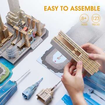 3D Puzzles for Kids Ages 8-10 Arts Crafts for Kids Ages 8-12 New York Cityline 3D Architecture Crafts for Girls Ages 8-12, Toys Gifts for 8 Year Old Girls Gifts for 10 Year Old Girl Building Model