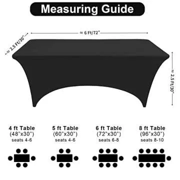 FestiCorp Black Fitted Table Cover for 6-Foot Tables