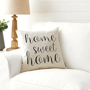 Meekio Farmhouse Pillow Covers for Home Sweet Home Décor