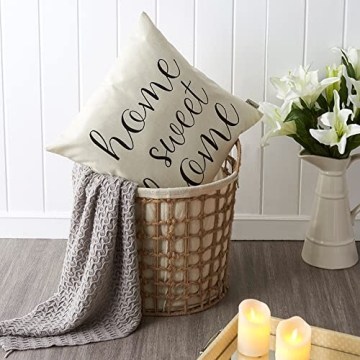 Meekio Farmhouse Pillow Covers for Home Sweet Home Décor