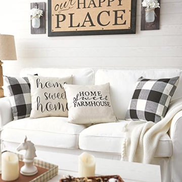 Meekio Farmhouse Pillow Covers for Home Sweet Home Décor