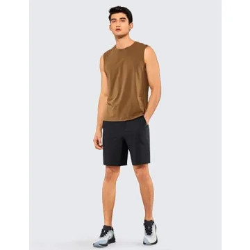 CRZ YOGA Men's Linerless Workout Shorts for Gym and Running