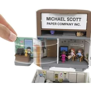 Polly Pocket x The Office Compact Playset 6 Character Dolls and 9 Accessories, Collectible Partnership Toy, Coffee Mug Exterior