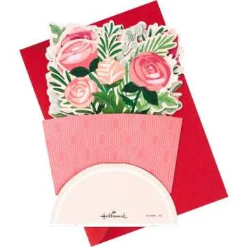 Hallmark Paper Wonder Pop Up Valentines Day Card, Displayable Bouquet (Happy Heart)