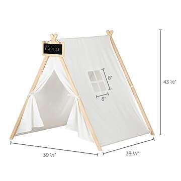 South Shore Sweedi Organic Cotton and Pine Play Tent with Chalkboard