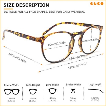 IBOANN Blue Light Blocking Glasses 3 Pack Stylish Eyewear