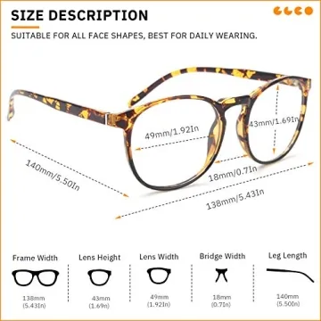 IBOANN Blue Light Blocking Glasses 3 Pack Stylish Eyewear