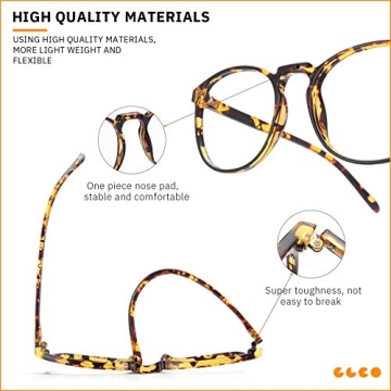 IBOANN Blue Light Blocking Glasses 3 Pack Stylish Eyewear