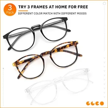 IBOANN Blue Light Blocking Glasses 3 Pack Stylish Eyewear