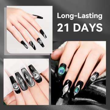 Bevimee Cat Eye Gel Nail Polish Silver 12ML 9D Chameleon Cateye Magnetic Nail Polish Gel Holographic...