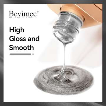 Bevimee Cat Eye Gel Nail Polish Silver 12ML 9D Chameleon Cateye Magnetic Nail Polish Gel Holographic Cat Eye Gel with Magnet Stick Varnish Gel Soak off UV Nail Art Gel Manicure Set 1PC