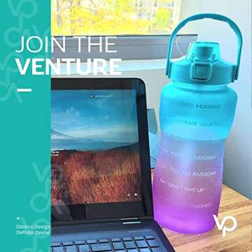 Venture Pal 64oz Motivational Water Bottle for Hydration