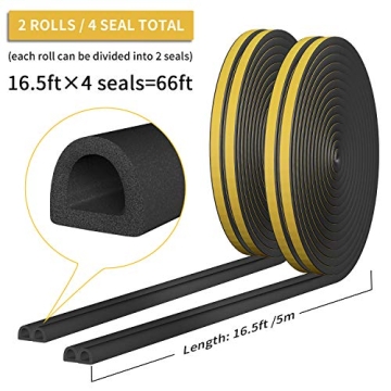 KELIIYO Weather Stripping | Self-adhesive Foam Seal Strip 66ft