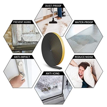 KELIIYO Weather Stripping | Self-adhesive Foam Seal Strip 66ft