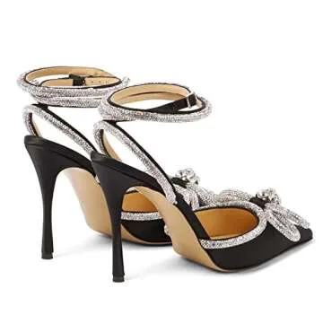 MIRAAZZURRA Women High Heeled Sparkly Sandals