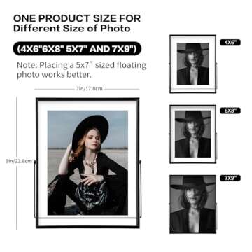 IZIDDO Black Floating Picture Frame Set of 2