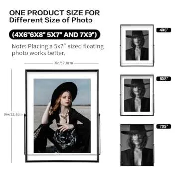 IZIDDO Black Floating Picture Frame Set of 2