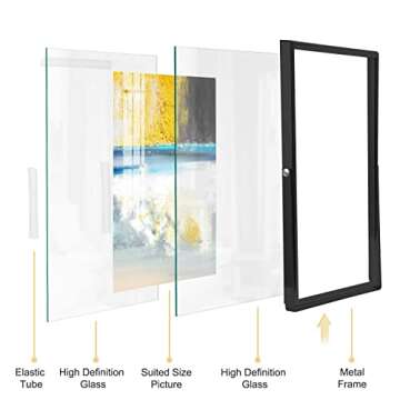 IZIDDO Black Floating Picture Frame Set of 2