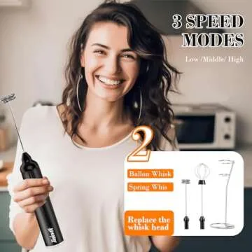 Tulevik Milk Frother - USB Rechargeable & 3-Speed Options