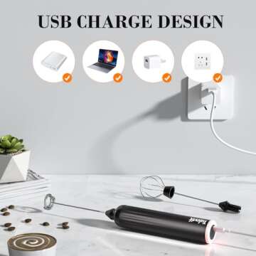 Tulevik Milk Frother - USB Rechargeable & 3-Speed Options