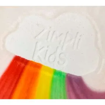 Zimpli Kids 3 x Large Cloud Rainbow Bath Bombs from, Special Effect Bath Bombs for Children, Handmade Bubble Bath Fizzies Gift Set, Organic Moisturising Vegan Friendly and Cruelty Free