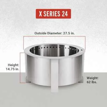 Breeo Smokeless FIrePit Warmth Bundle (X Series 24 Corten Steel, Heat Deflector, Ash Shovel, & Lid) | 27.5 inch Smokeless Fire Pit for Outside | Ideal for Families