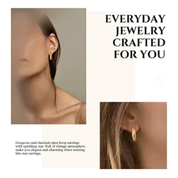 DOUX Star Hoop Earrings for Women - 18K Gold Filled