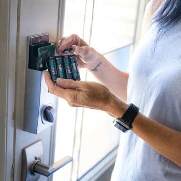 USB Rechargeable Smart Batteries by Pale Blue, Lithium Ion, Under 90 Minute Charge Time, Over 1000 Cycles, 4-in-1 USB to USB-C Charging Cable, LED Charge Indicator (8 AA and 8 AAA Batteries)